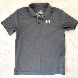 Under Armour Boys Short Sleeve Polo Shirt Grey M